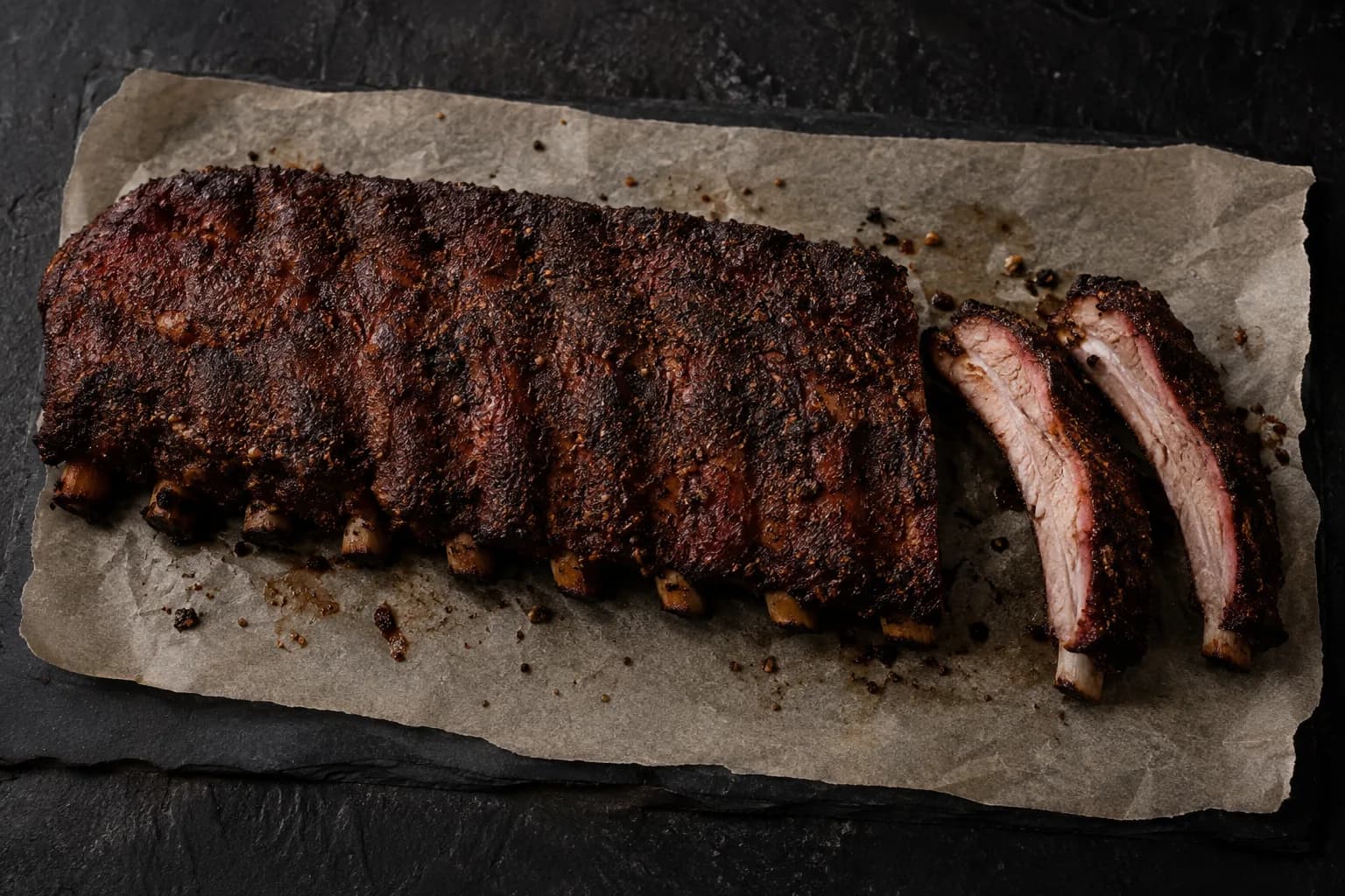 Baby back ribs, smoked