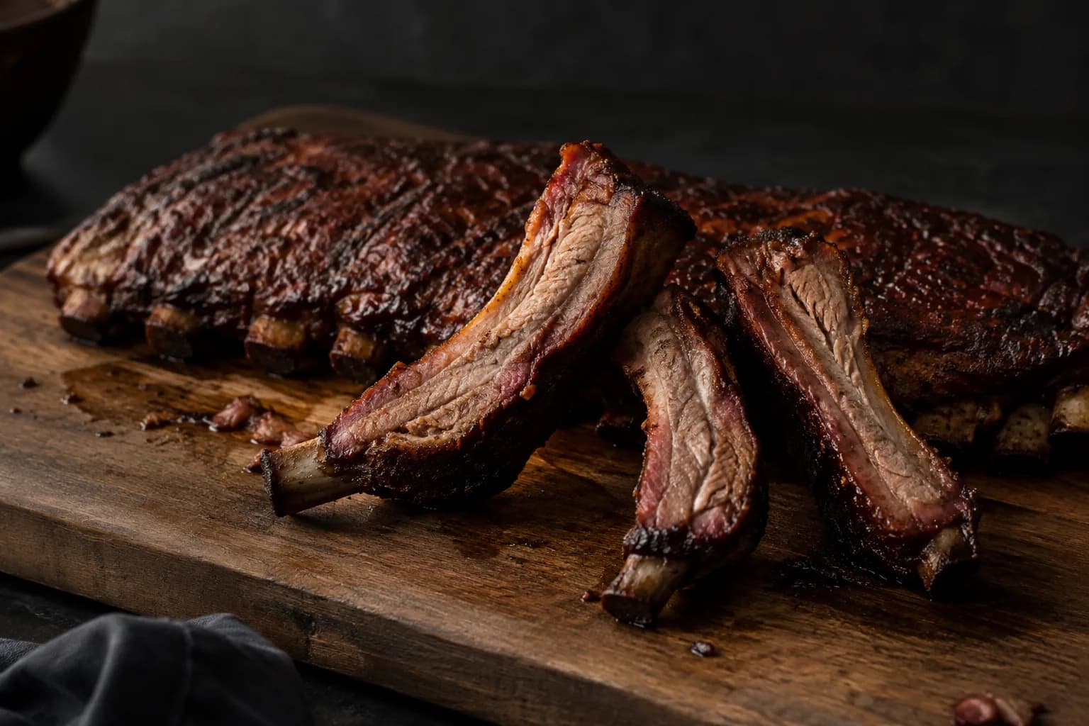 Spare ribs, smoked