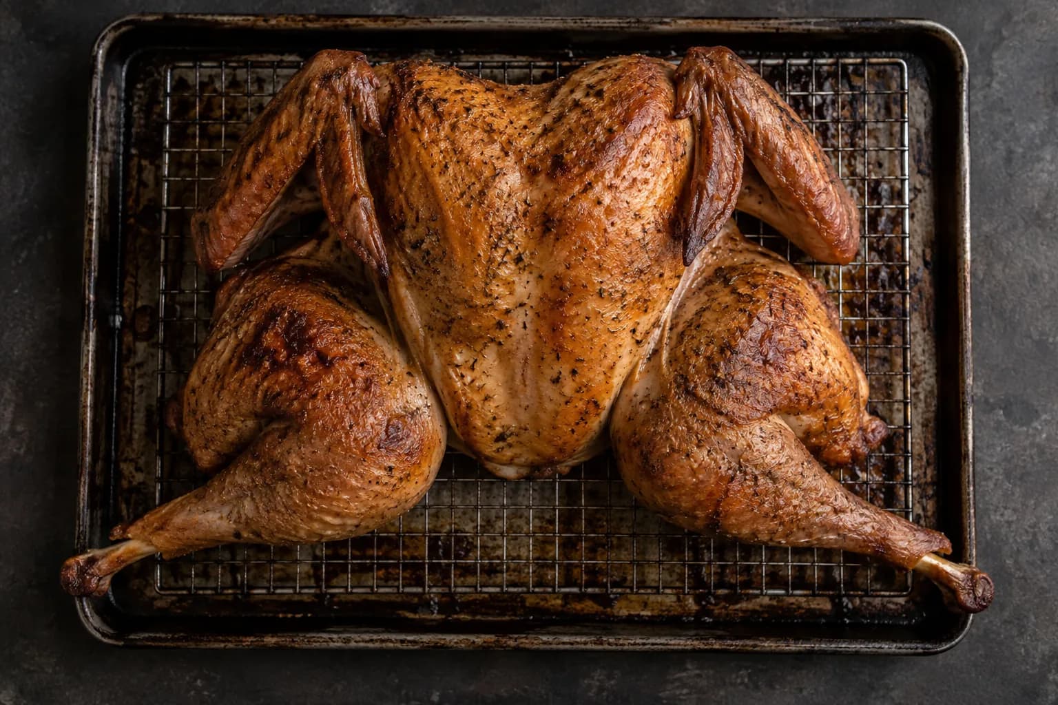 Spatchcock turkey, smoked